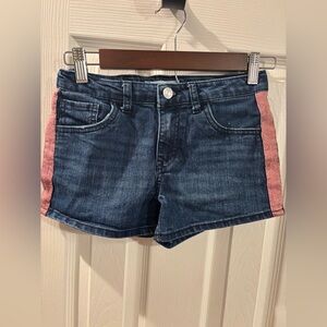 Levi’s Denim Shorts with Pink Accents Little girl size 12 Adjustable waist